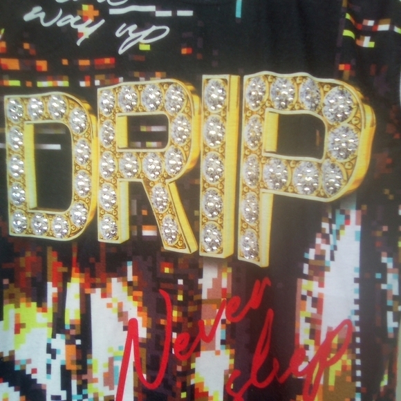 Men's All The Way Up DRIP Never Sleep Graphic T Shirt Size Medium - Picture 3 of 6